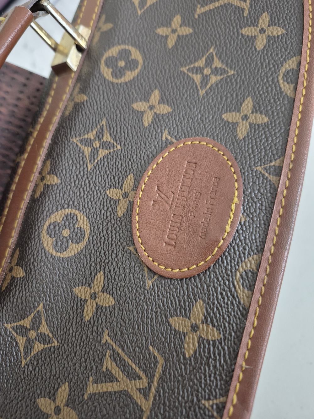 Very Vintage Louis Vuitton Brown Monogram Canvas Satchel Made In France - Picture 4 of 16